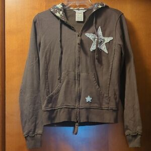 Roxy Brown Hoodie with Star Accents
